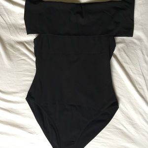 Rosetta Getty off the shoulder banded swimsuit